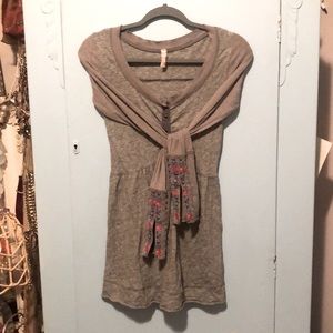 Free People embroidered long sleeve top